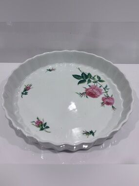 Christineholm Porcelain Rose Pattern Bakeware Quiche Baking Dish